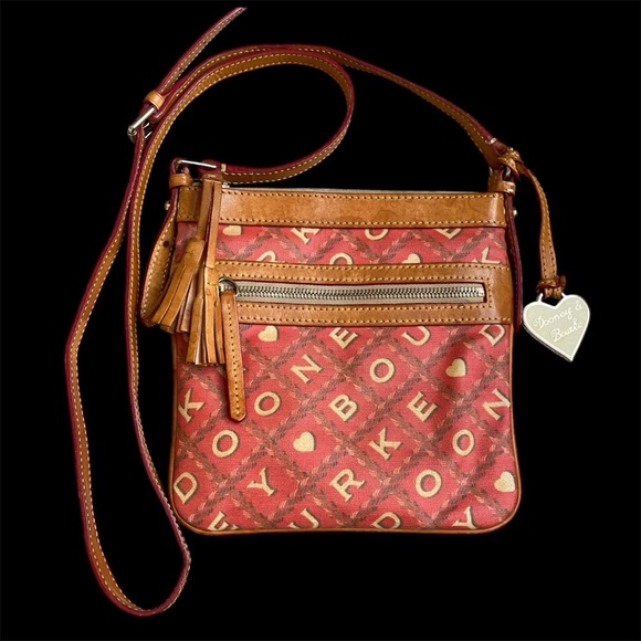 Dooney & Bourke Red and Tan Crossbody Bag - Picture 1 of 9